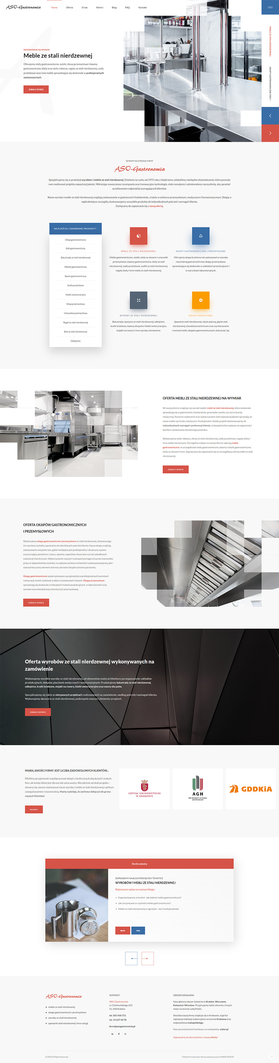 Strona internetowa firmy Aso-Gastronomia