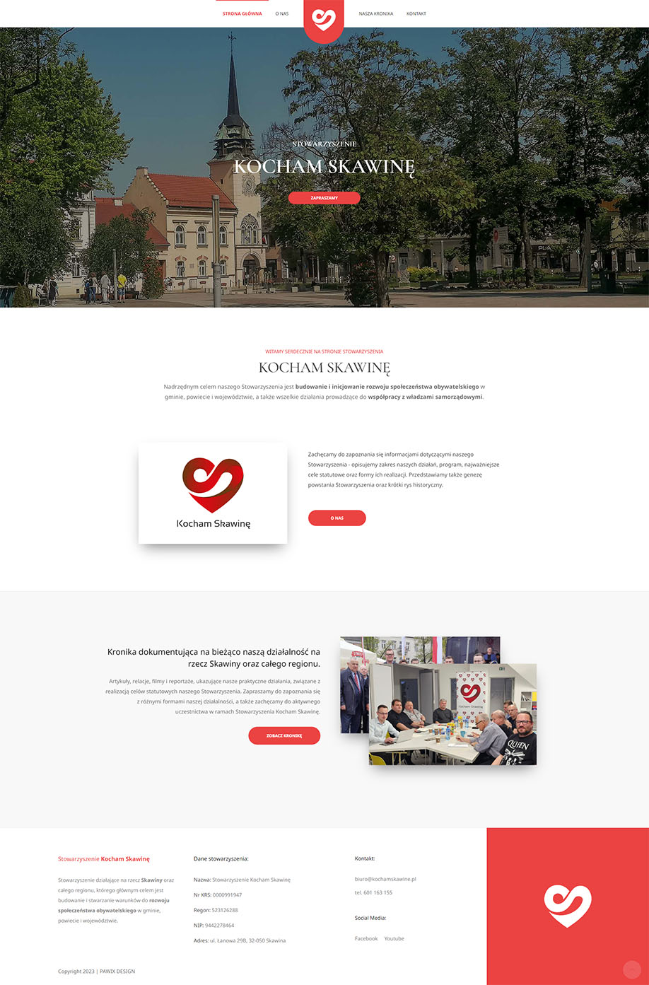 Strona internetowa Stowarzyszenia Kocham Skawinę