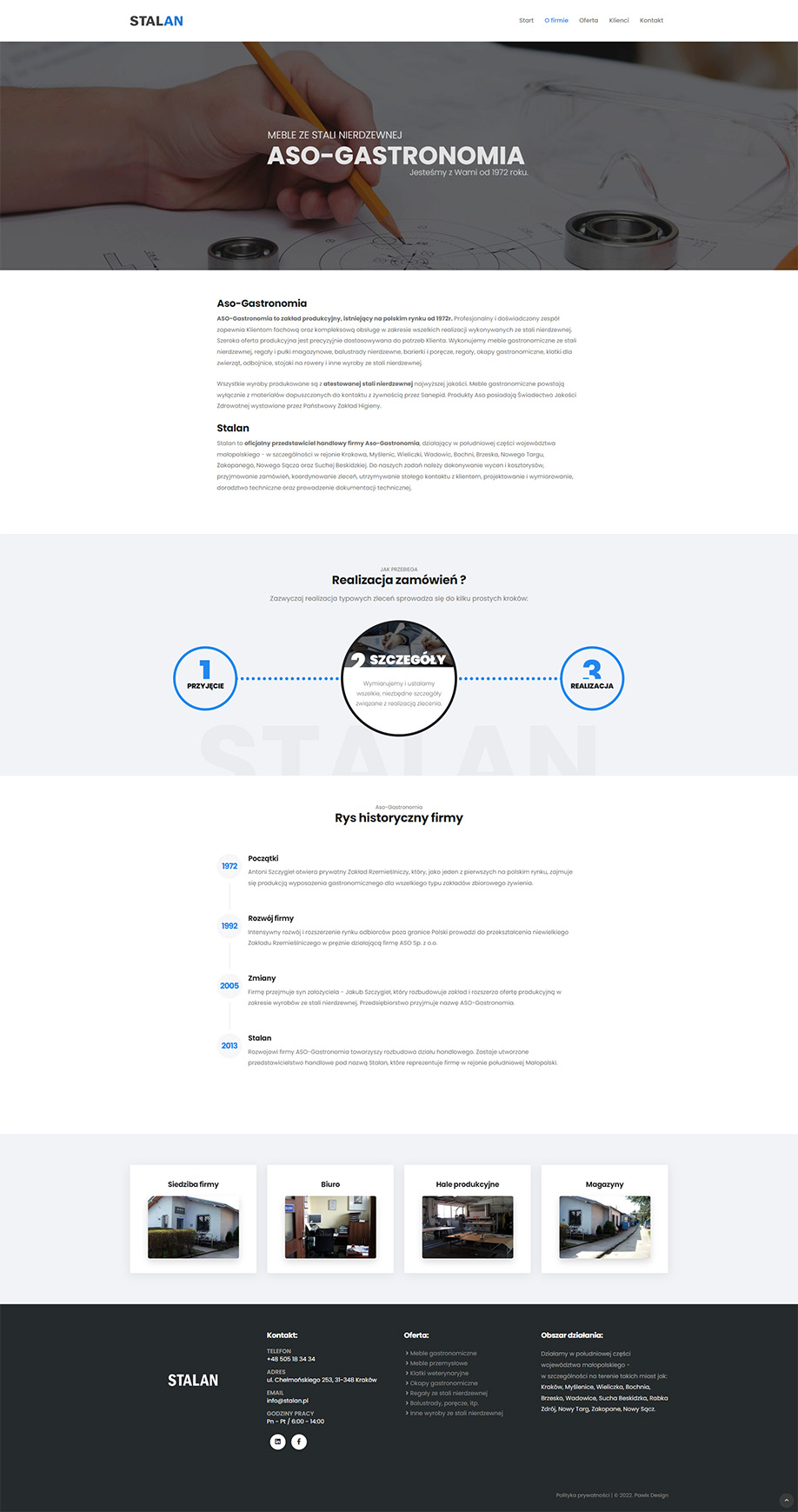 Strona www zaprojektowana dla firmy Stalan