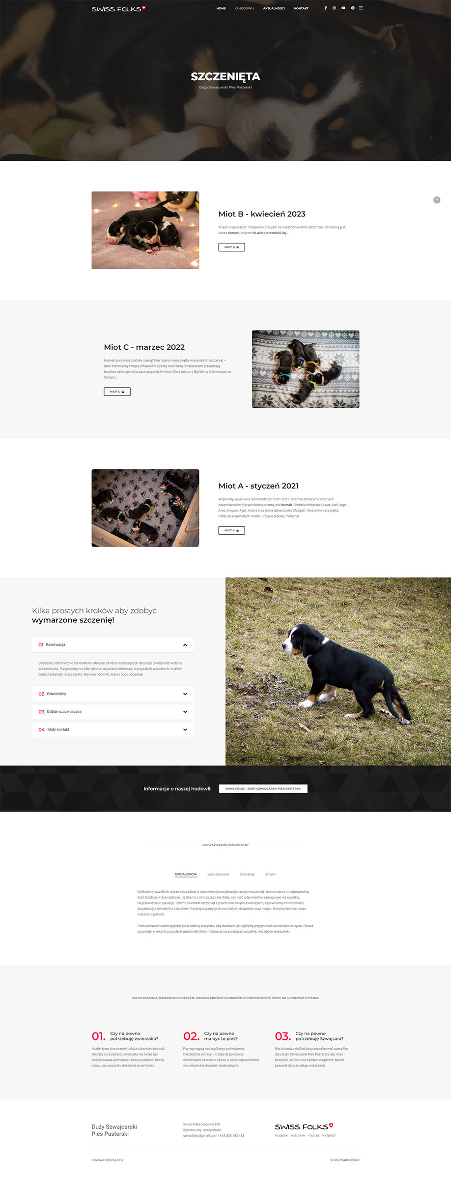 Strona internetowa hodowli psów
