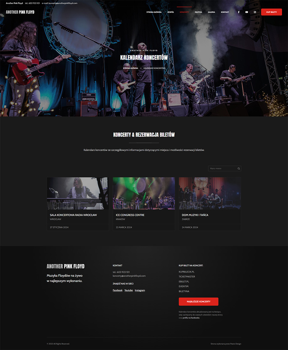 Another Pink Floyd - kalendarz koncertów
