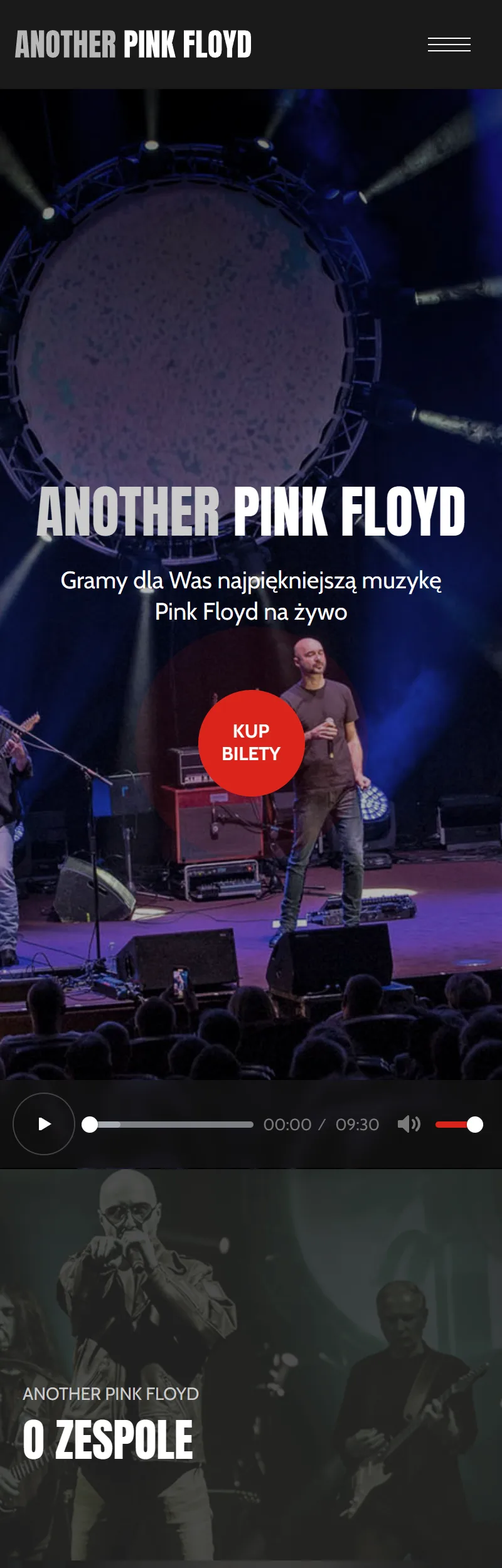 Strona główna serwisu Another Pink Floyd na telefonie